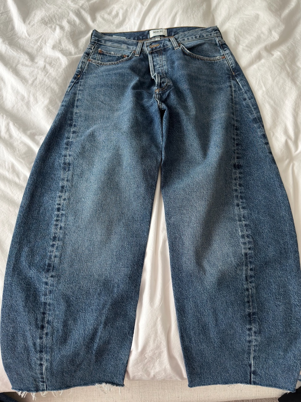 Agolde Luna Pieced Wide Leg Jeans - Picture 4 of 7